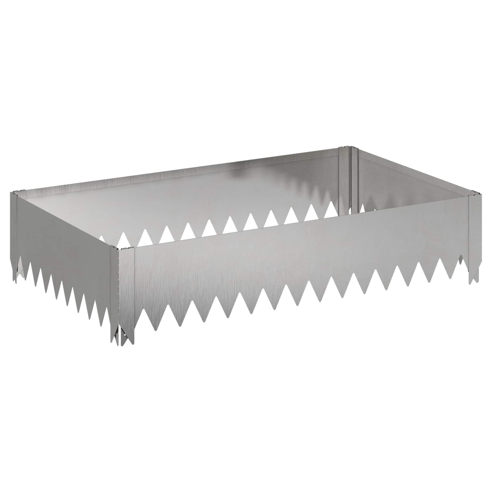 Raseneinfassung 100 X 60 X 20 Cm Stahl Silber Vidaxl