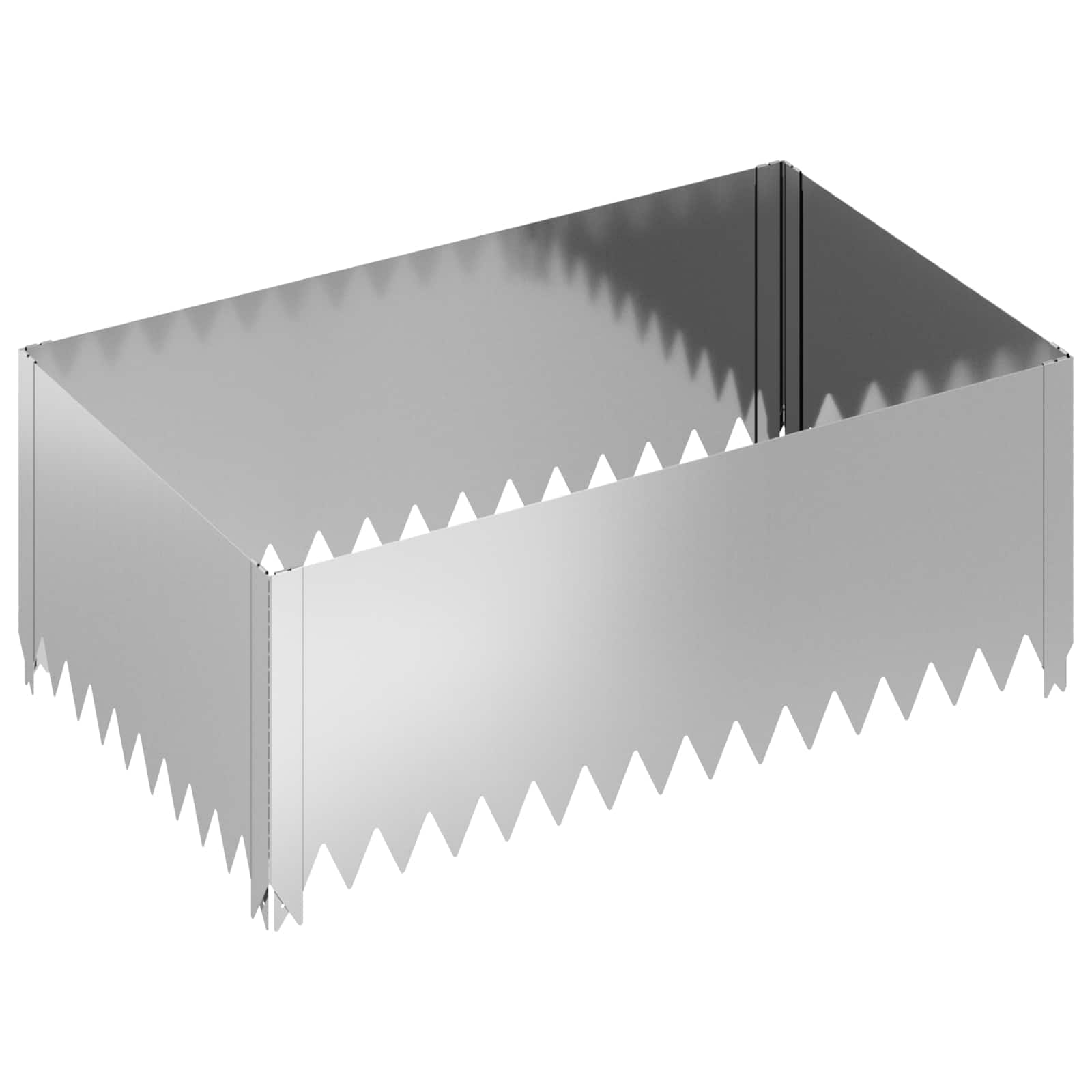Raseneinfassung 100 X 60 X 35 Cm Stahl Silber Vidaxl