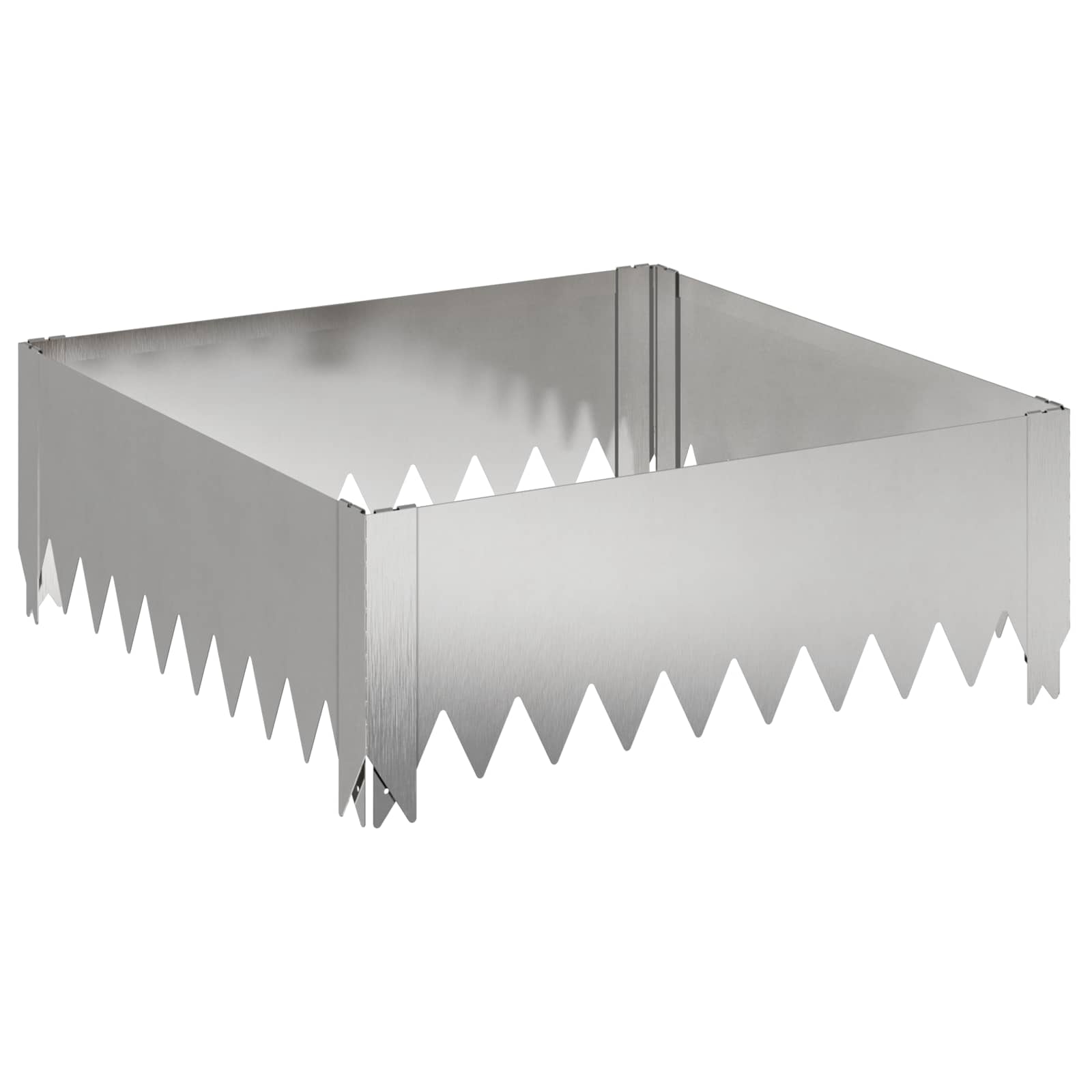 Raseneinfassung 60 X 60 X 20 Cm Stahl Silber Vidaxl