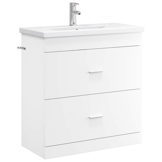 Vidaxl Bathroom Furniture Set White 81 X 40 X 84.5 Cm Engineered Wood