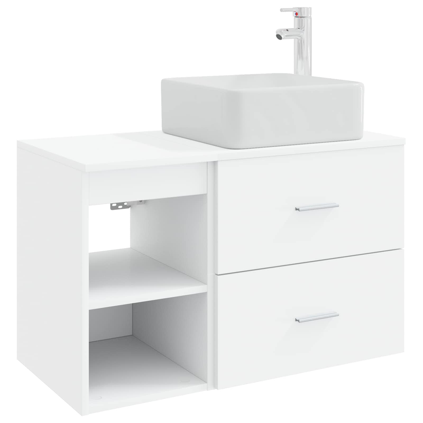 Vidaxl Bathroom Furniture Set 2 Pcs White Engineered Wood