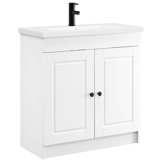 Vidaxl Bathroom Furniture Set White 56 X 37.5 X 81 Cm Engineered Wood