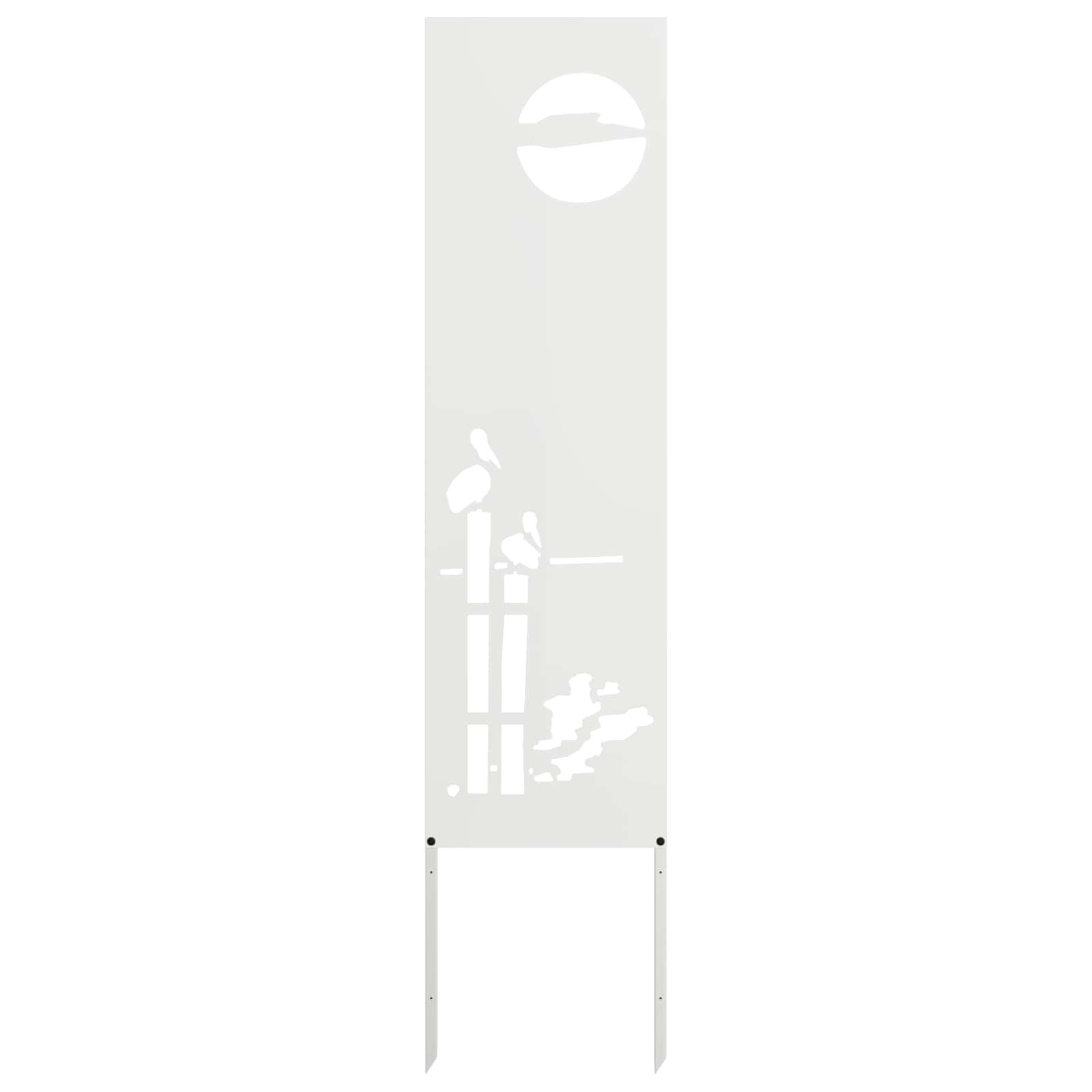 Vidaxl Garden Privacy Screen White 32 X 140 Cm Cold-rolled Steel