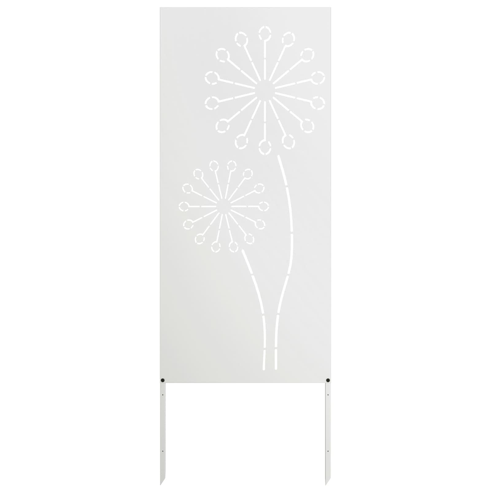 Vidaxl Garden Privacy Screen White 50 X 140 Cm Cold-rolled Steel