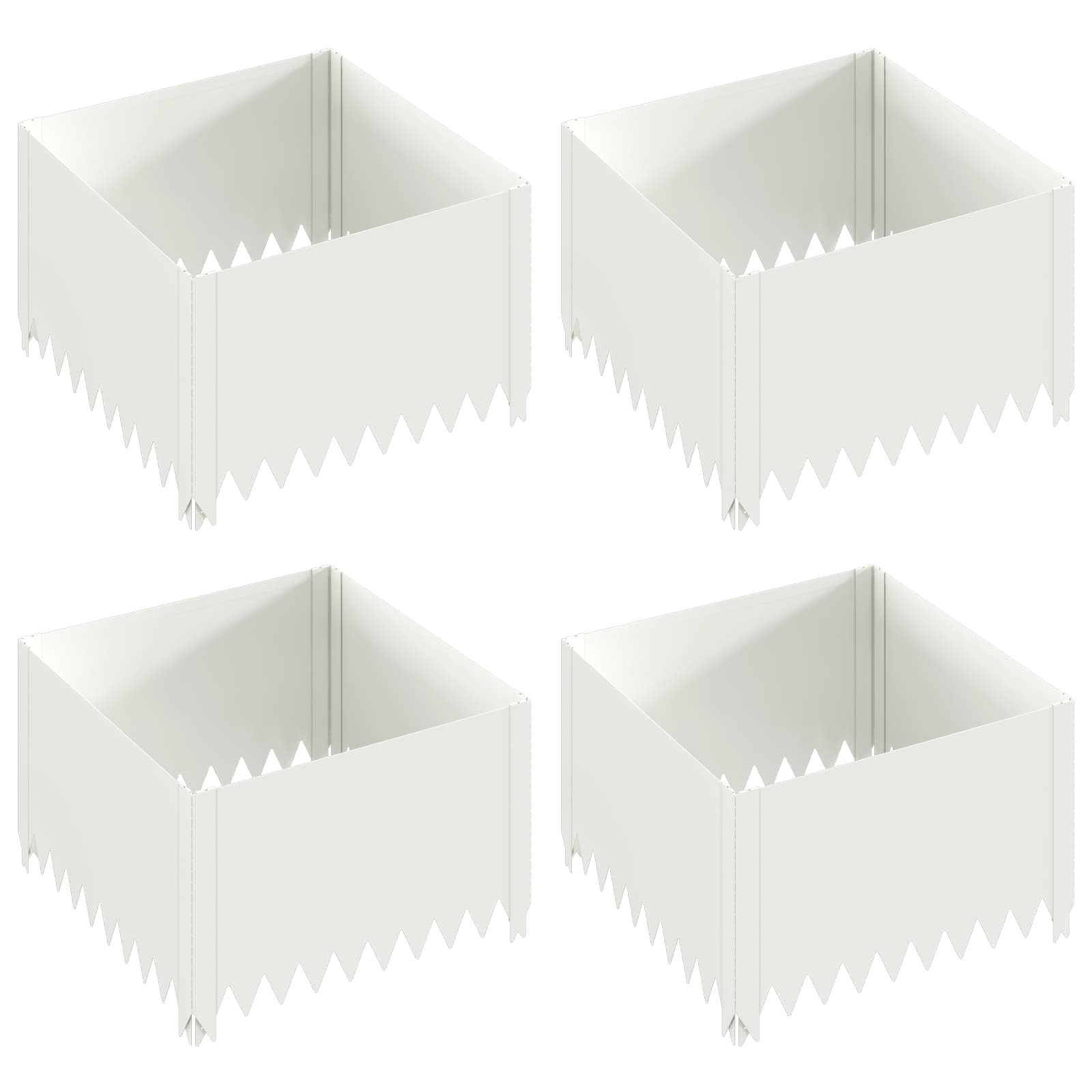Vidaxl Lawn Edging 4 Pcs 60 X 60 X 35 Cm Steel White
