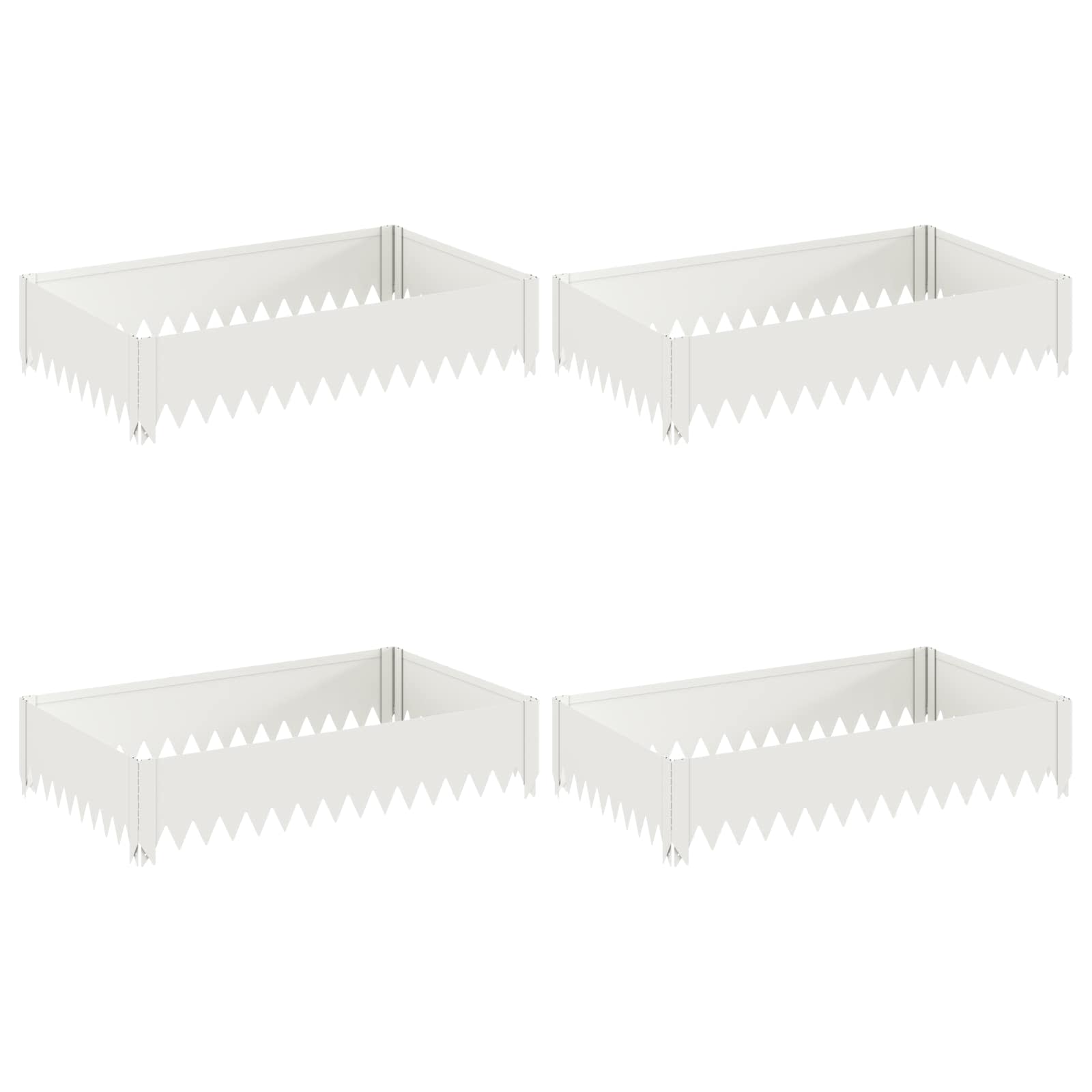 Vidaxl Lawn Edging 4 Pcs 100 X 60 X 20 Cm Steel White
