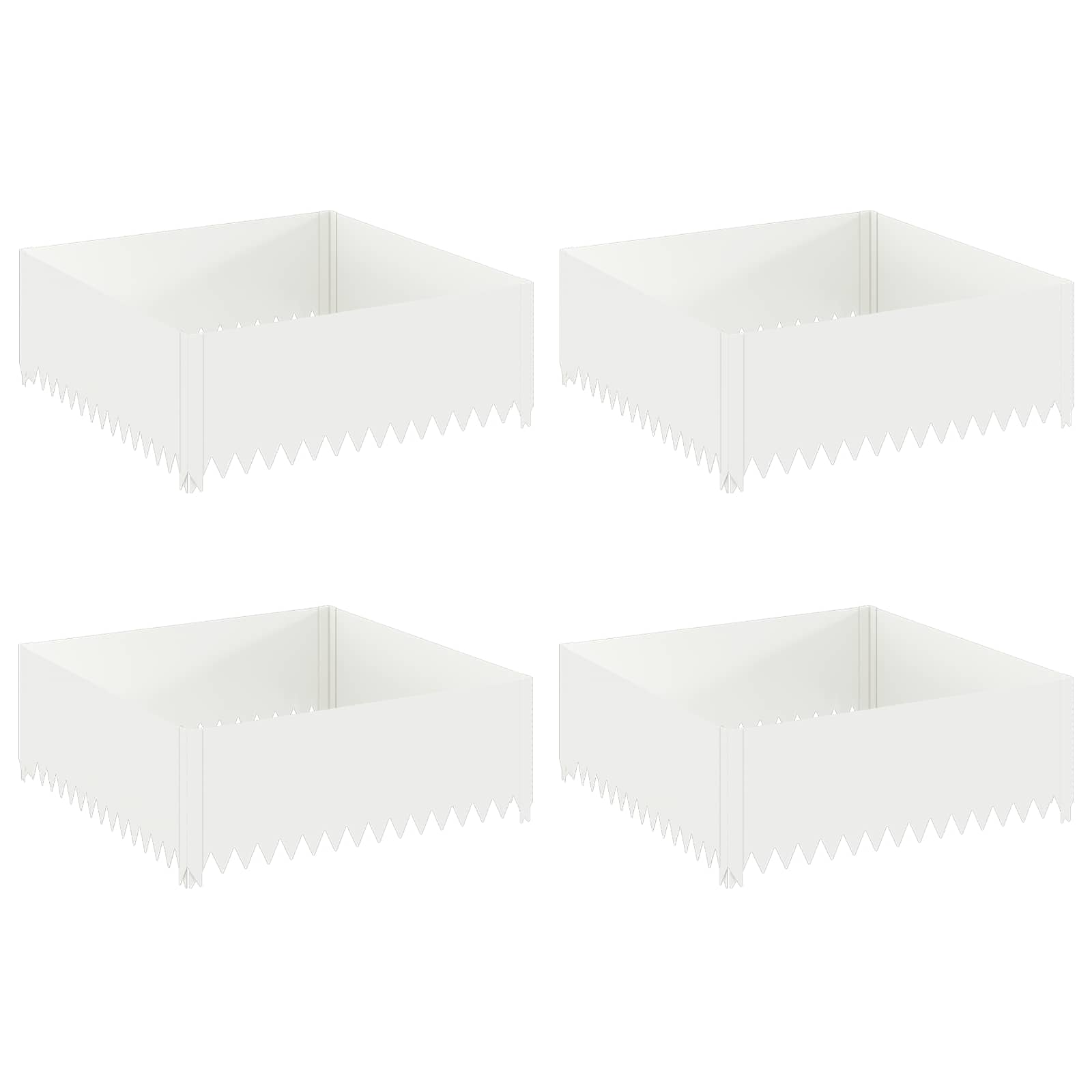 Vidaxl Lawn Edging 4 Pcs 100 X 100 X 35 Cm Steel White