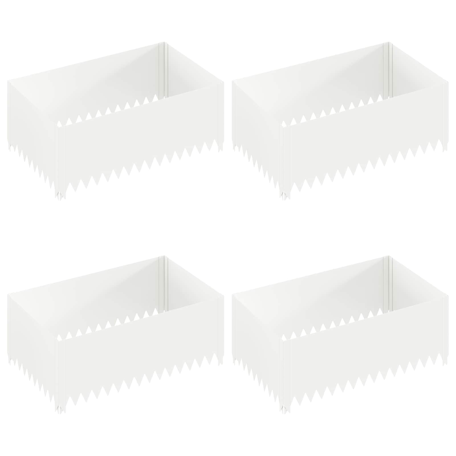 Vidaxl Lawn Edging 4 Pcs 100 X 60 X 35 Cm Steel White
