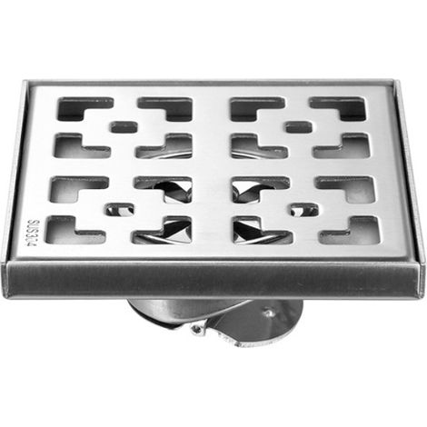Bodenablauf Für Den Außenbereich, Bodenablauf Und Duschablauf, Bodenablauf Mit Duftstopp Und Haarsieb, Silber – 12 × 12 Cm