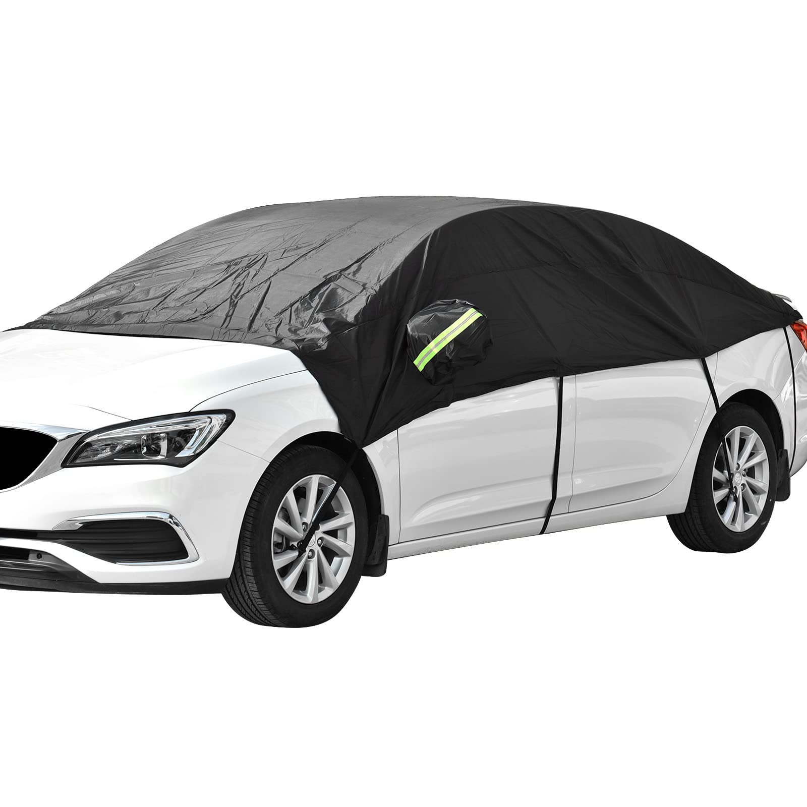 Halbseitige Auto-windschutzscheiben-schutzabdeckung Mit Reflektorstreifen, Schneesicher, Uv-schutz