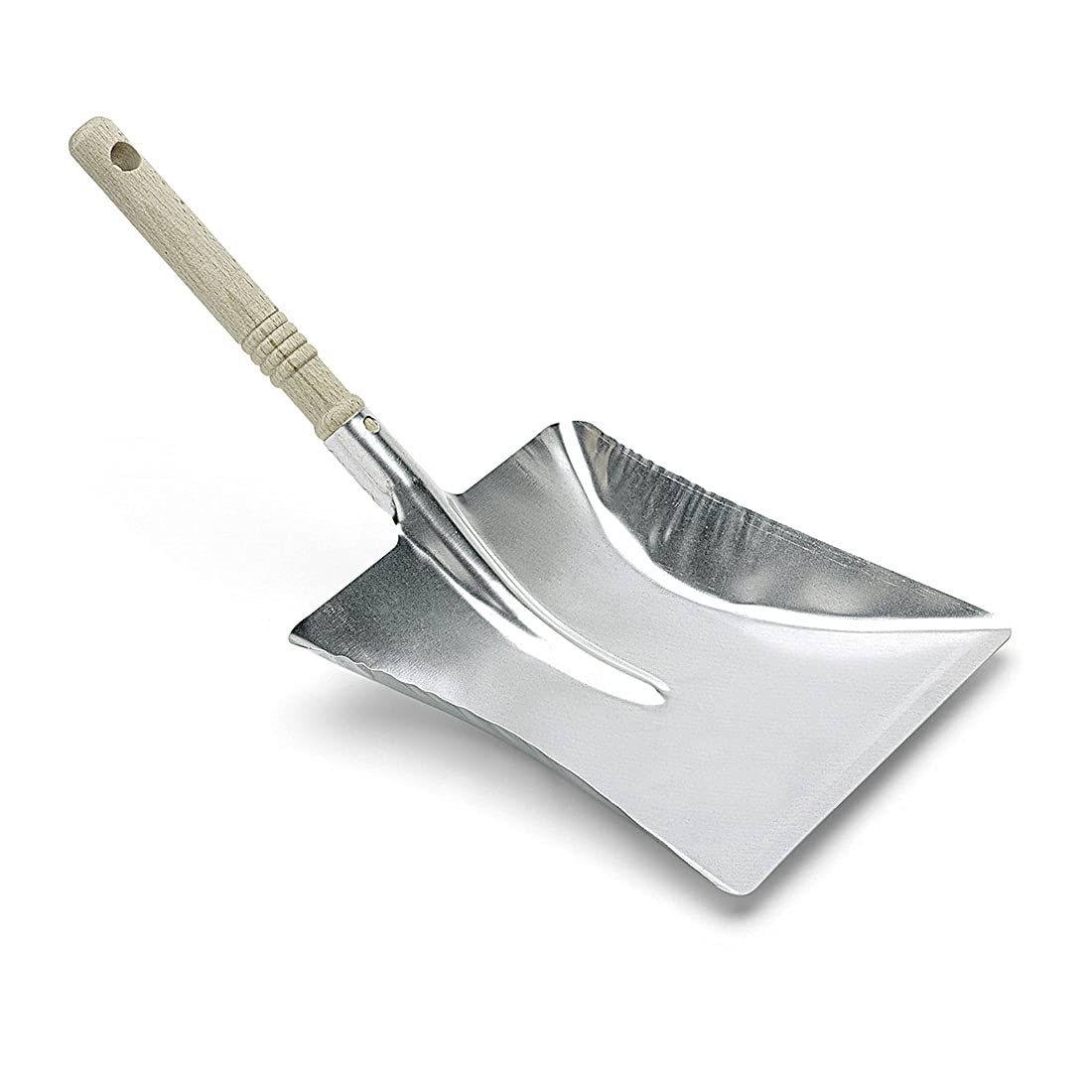 Kehrschaufel Aus Verzinktem Metall, Beige/silber, 22 X 44 Cm, Holzgriff, 390 Gramm
