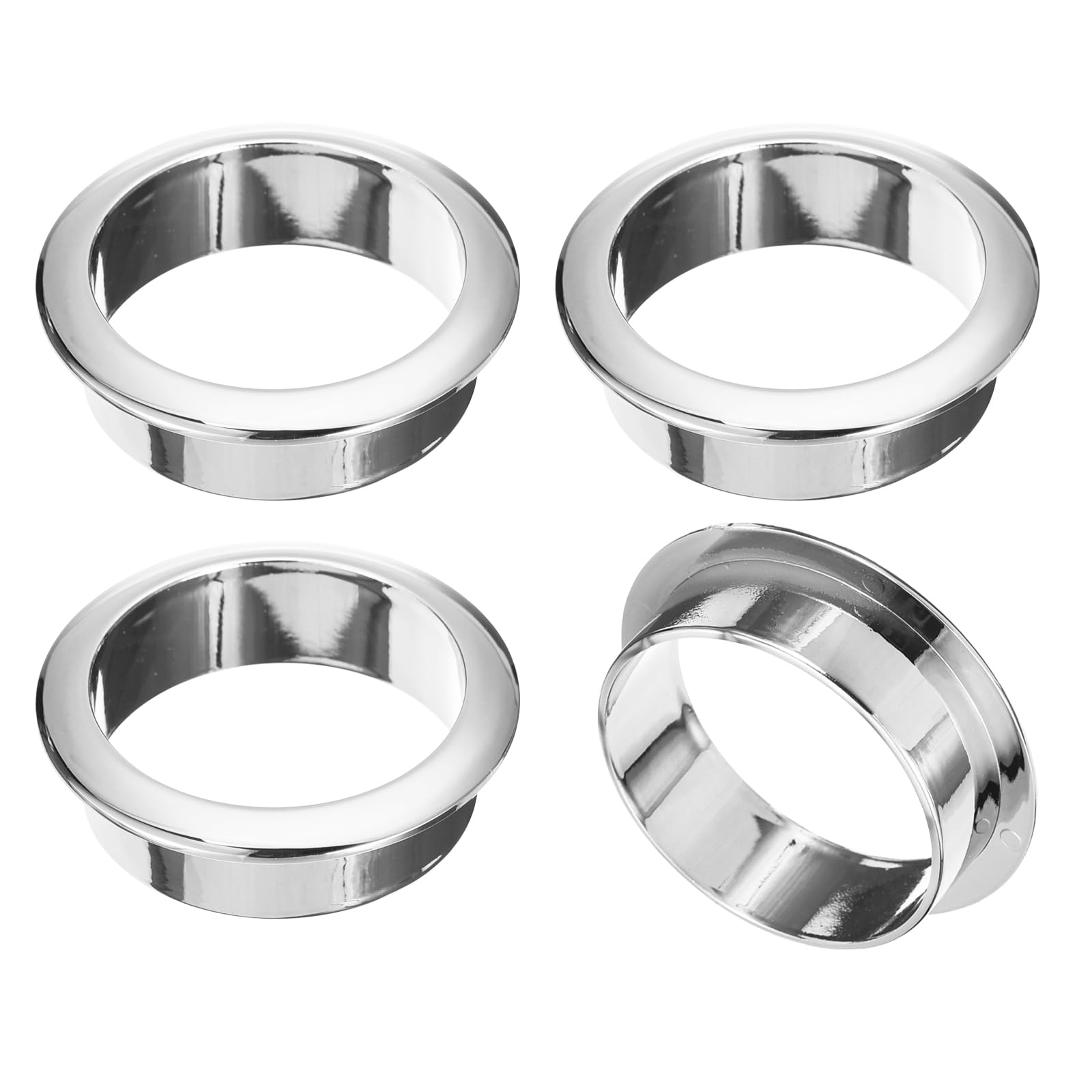 4 Kabeldurchführungsabdeckungen, 50 Mm (2 Zoll), Abs, Für Büro, Kabelorganisator Für Schreibtisch, Silber