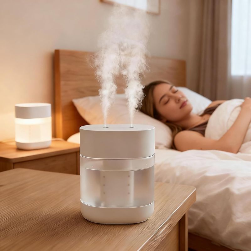 Tragbarer, Kabelloser Luftbefeuchter Fürs Schlafzimmer – 1-liter-ultraschall-luftbefeuchter Mit Kaltnebel, Sanftem Nachtlicht, Automatischer Abschaltfunktion Und Leisem Betrieb Fürs Schlafzimmer