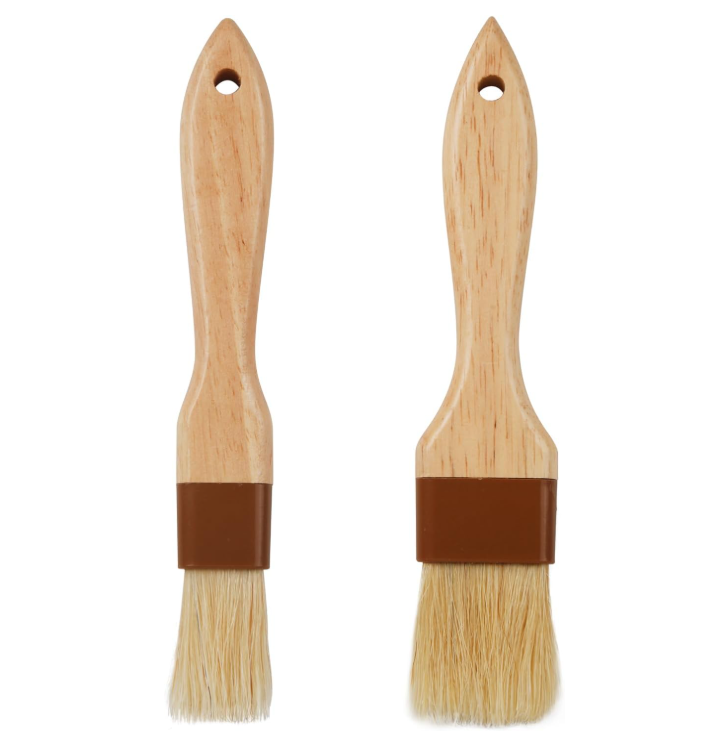 Set Aus 2 Backpinseln, Einem Pinsel Zum Bestreichen Von Pfannen Und Zum Kochen, Einem Kochpinsel Für Öl Und Soße, Backpinsel Mit Griffen Aus