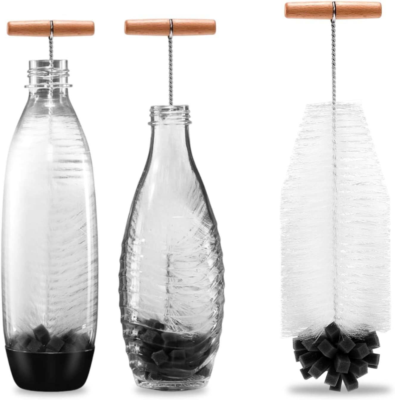 Flaschenbürste, Dichte Bürste Für Babyflaschen, Glasflaschen Und Schmale Flaschen, Gründliche Reinigung Ohne Kratzer Oder Rückstände, Schnelltrocknend & Zertifizierter Ergonomischer Griff