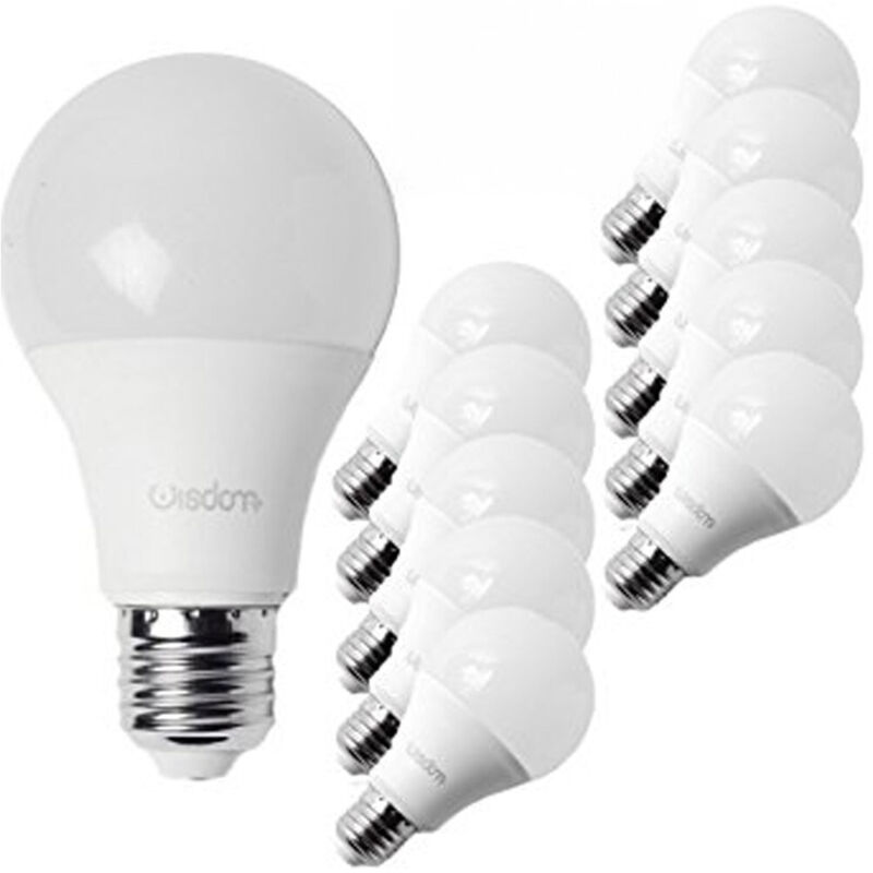 Set Mit 10 E27 12w Led-lampen, Warmweißes/kaltweißes Licht, Schutzklasse A