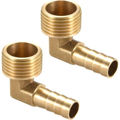Windschutzscheibe, Messing, 90°-winkel, 10 Mm Widerhaken, X 1/2 Zoll G-außengewinde, 2 Stück