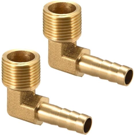 Windschutzscheibe, Messing, 90°-winkel, 8 Mm Widerhaken, X 3/8 Zoll G-außengewinde, 2 Stück