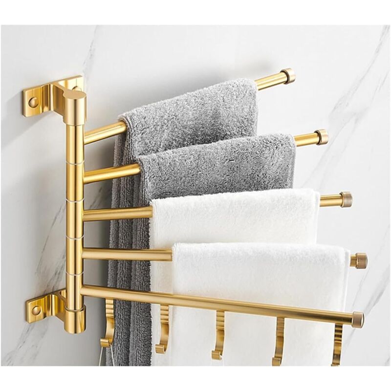 Schwenkbarer Handtuchhalter Fürs Badezimmer, Goldene Schwenkbare Handtuchstangen, Wandmontierte Wäscheständer, Schwenkbare Handtuchstange, Klappbarer Handtuchhalter Für Waschküche Und Küche