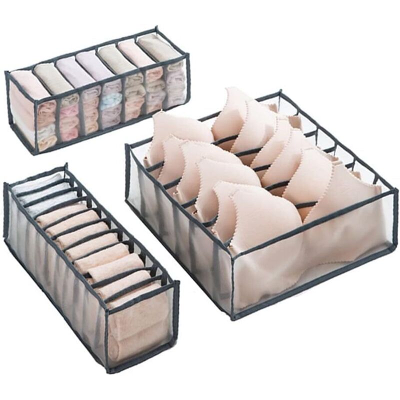 3-teiliger Schubladenorganizer, Faltbare Aufbewahrungsbox Für Unterwäsche, Organizer Für Unterwäsche, Bhs, Slips, Socken