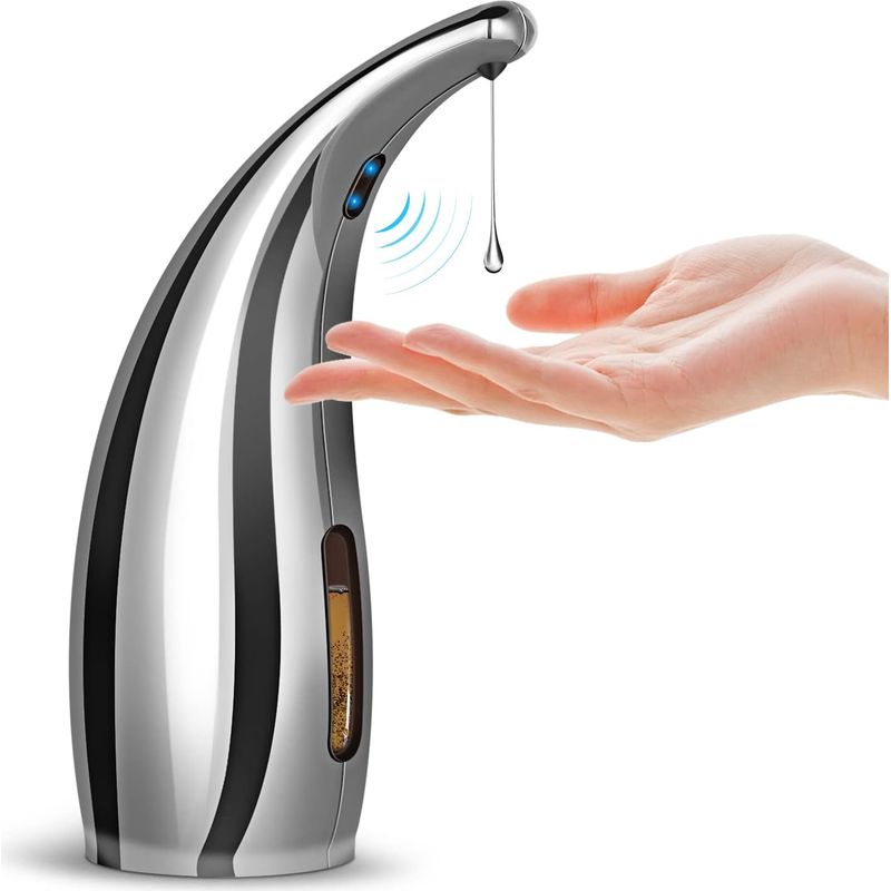 Automatischer Seifenspender, Berührungsloser Seifenspender Mit Infrarotsensor, Ipx6 Wasserdicht, 300 Ml, Für Zuhause, Schule, Büro, Hotel, Restaurant (silber)