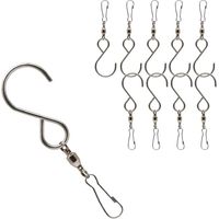 10 Stück Drehbare Haken Mit Clips, Edelstahl-windspiel-haken Für Vogelhäuschen, Hängelampe, Hängender Blumenkorb (silber)
