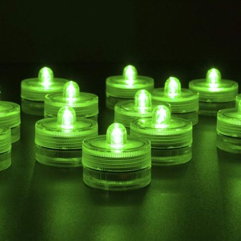 36er-packung Grüne, Wasserdichte, Runde Mini-led-teelichter Für Unterwasserbeleuchtung, Geeignet Für Hochzeiten, Partys, Vasen, Feste Und Valentinstagsdekoration