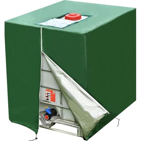 Schutzhülle Für 1000-liter-ibc-container, Plane Für Regenwassertank, Wasserdichte Und Uv-beständige 210d-abdeckung, 120 X 100 X 116 Cm (grün)