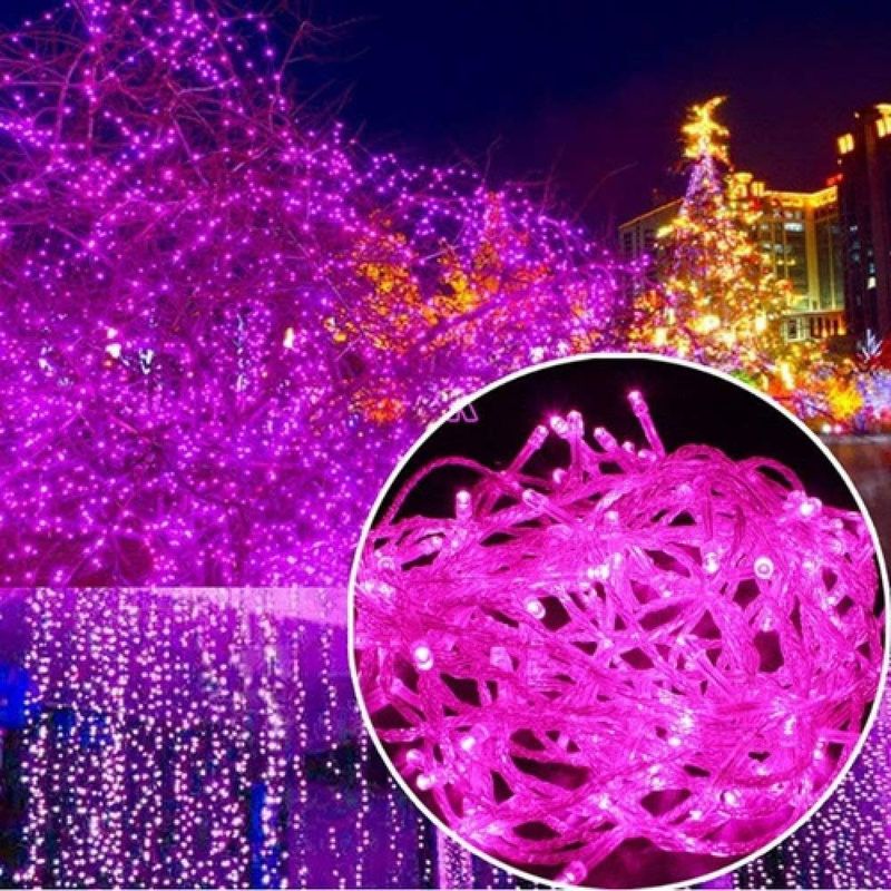 50 M Lange Lichterkette Mit 500 Leds Für Karneval, Hochzeiten, Außen-, Garten- Und Innenbeleuchtung (rosa)