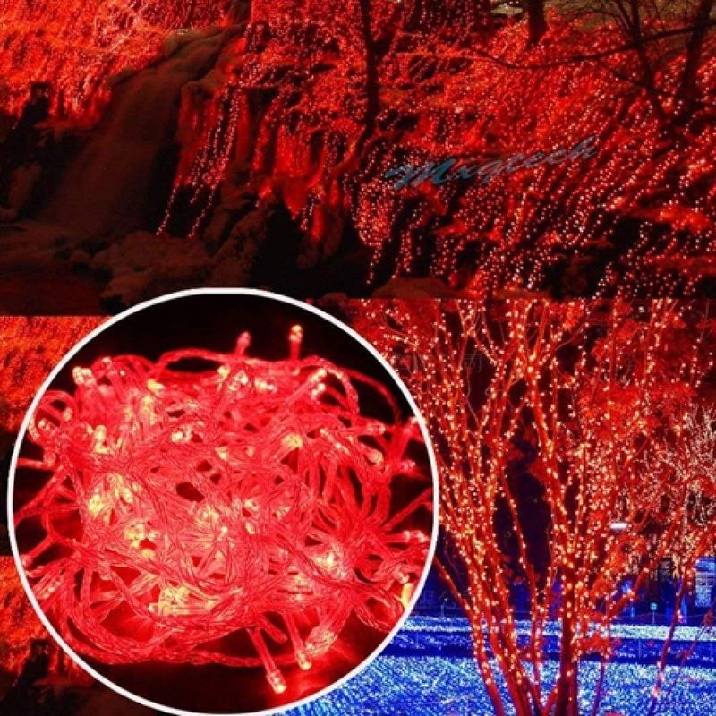 50 M Lange Lichterkette Mit 500 Leds Für Karneval, Hochzeiten, Außen-, Garten- Und Innenbeleuchtung (rot)