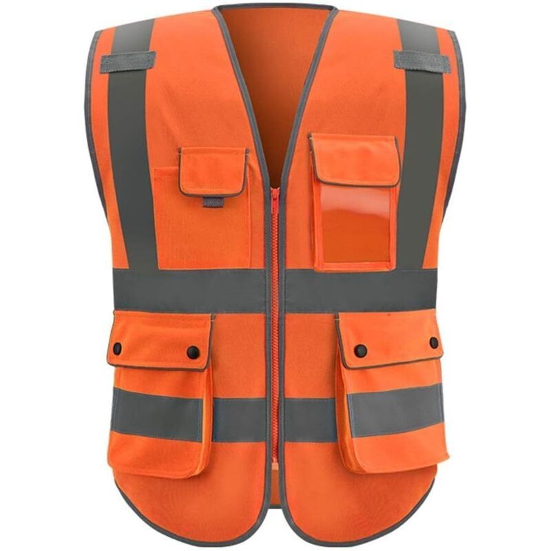 Hochsichtbare Sicherheitsweste Xl – Wasserdicht Und Atmungsaktiv – 5 Multifunktionale Taschen – 360°-schutz Für Baustellen Und Nachteinsätze