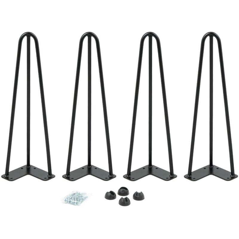 4-teiliges Haarnadelbein-set, 40,5 Cm, Aus Walzstahl – Modernes Industriedesign – Inklusive Montageplatte – Tragkraft Bis Zu 50 Kg