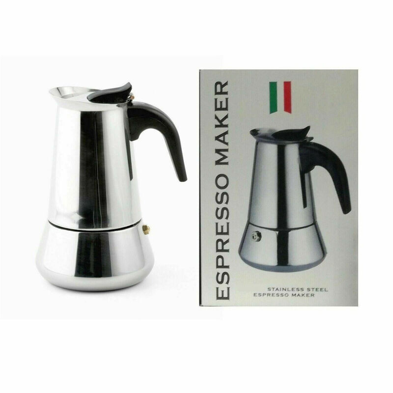 Espressomaschine Caffettiera Moka Macchinetta Caffè 2 Tazze Acciaio Inox