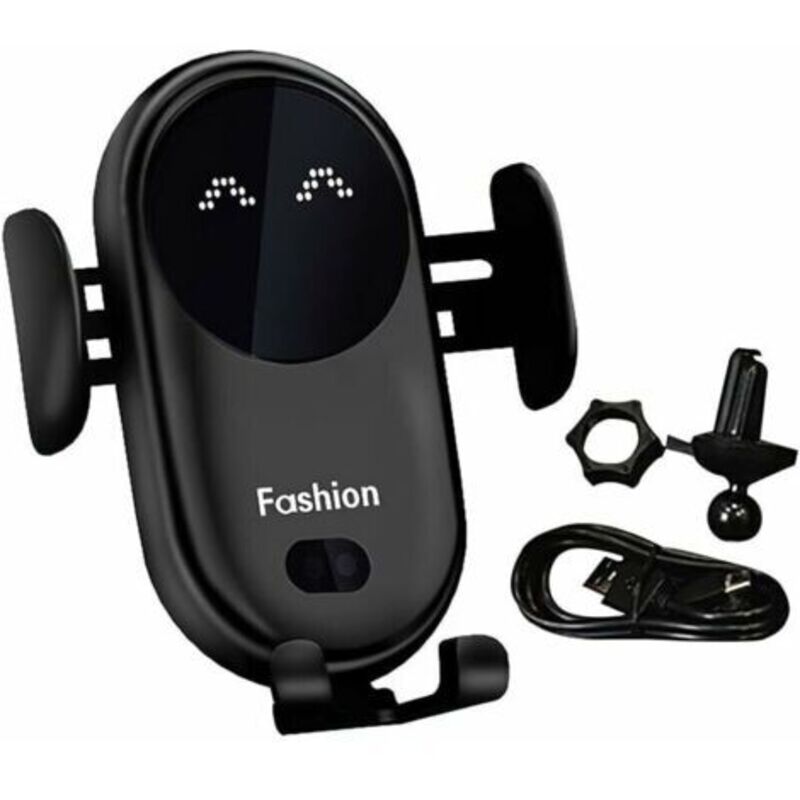 Kabelloses Autoladegerät, Automatisches Induktions-autoladegerät, Um 360° Drehbarer Auto-ladeclip Für Iphone, Samsung, Huawei, Lg Und Alle Anderen Geräte (schwarz)