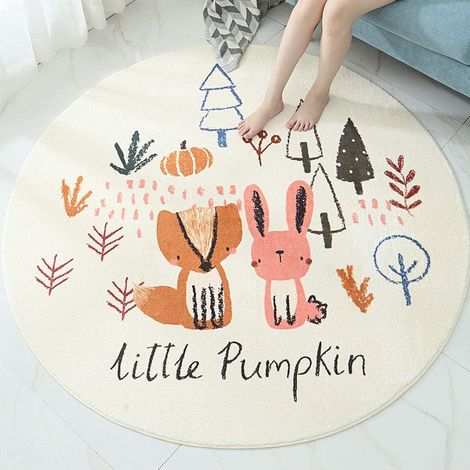 Dekorativer Teppich, Waschbarer Runder Flauschiger Teppich, Große Schutzunterlage, Kinderteppich Für Wohnzimmer, Schlafzimmer, Spielmatte, Babyteppich, Kinderzimmerteppich, 60 Cm, Typ 04