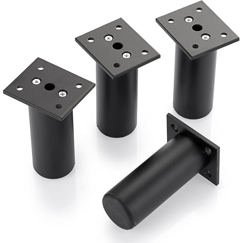 4 Stück Verstellbare Möbelfüße, Bettfüße, Füße Aus Aluminiumlegierung Zum Erhöhen Von Möbeln Für Bettgestell, Kleiderschrank, Tisch (schwarz, Höhe 100 Mm)
