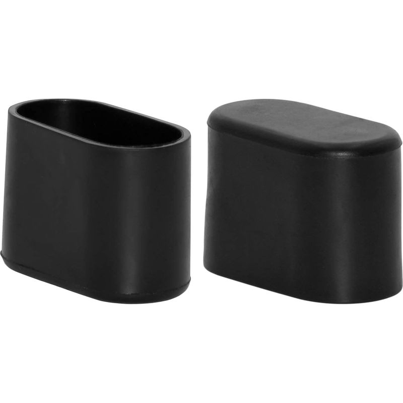 Packung Mit 100 Bodenschonenden Stuhlbeinkappen Aus Weichem Pvc Zum Schutz Von Böden Vor Möbeln Oder Tischen, 20 X 40 Mm, 13/16" X 1-9/16", Schwarz, Oval