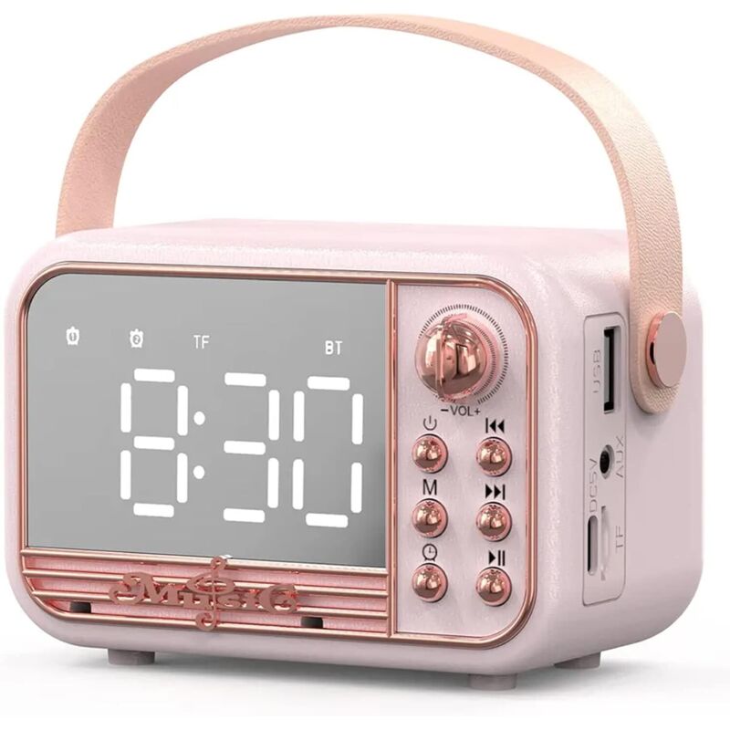 Retro-bluetooth-lautsprecher, Tragbarer, Kabelloser Vintage-bluetooth-lautsprecher Mit Wecker, Hoher Lautstärke, Kompatibel Mit Tf-karte, Usb-stick, Aux-eingang, Antik-stil, Für Küche, Schlafzimmer, Z