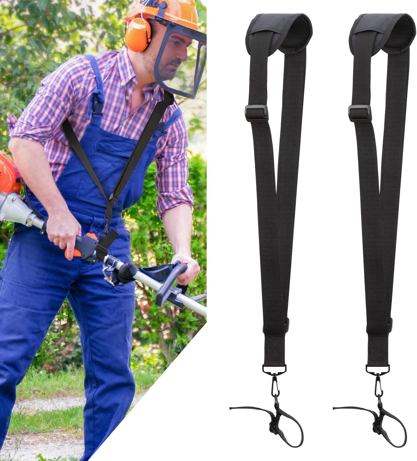 Verstellbare Schultergurte – Freischneider-tragegurt Mit Robustem Nylongürtel Für Gartenarbeiten, Kompatibel Mit Km- Und Stihl Fs-freischneidern (schwarz)