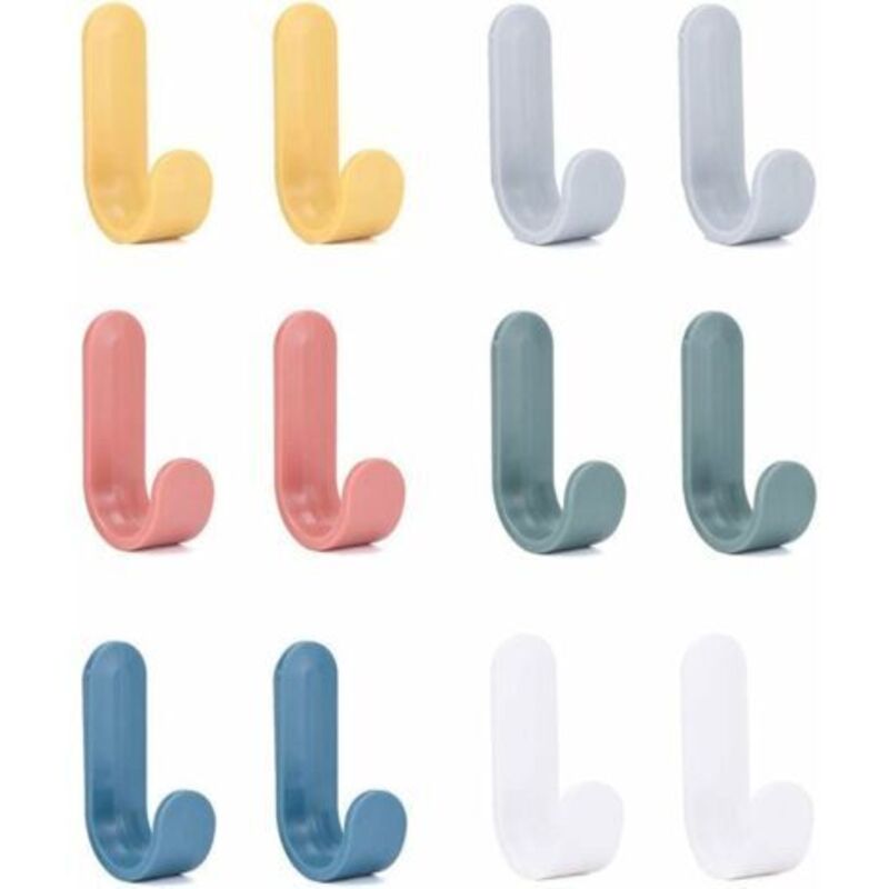 12 Stück 3m-klebehaken, Wandhaken Für Badezimmer, Handtuchhaken, Wasserfeste, Selbstklebende Handtuchhalter Für Küche, Wohnzimmer Und Büro, Kindergarderobe