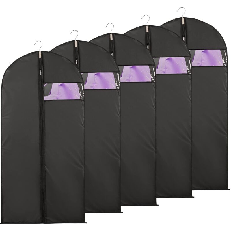 Set Aus 5 Kleidersäcken Mit Schuhbeuteln, Staubdicht, Wasserdicht, Mottendicht, Feuchtigkeitsbeständig, Schützende Kleidersäcke Mit Sichtfenster, Herrenanzughülle Für Hemden, Mäntel Und Kleidung.