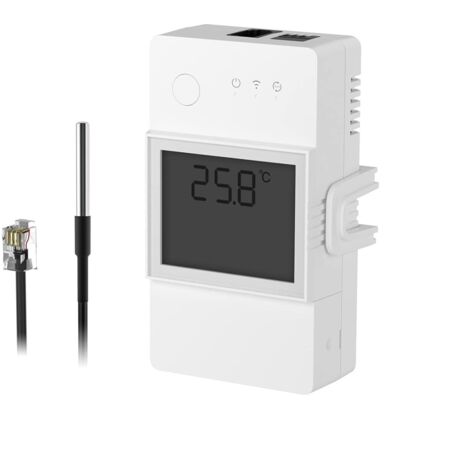 Th Elite 16a Wlan-smart-schalter Mit Wassertemperatursensor Ds18b20, Fernsteuerung Per App, Temperaturregelung, Kompatibel Mit Alexa, Google Home, Rj11-schalter