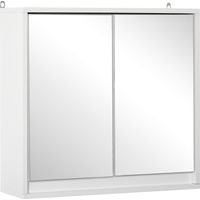 Badezimmer-wandspiegelschrank Mit 2 Ablagen, Maße: 48 X 14 X 45 Cm (l X B X H), Weiße Mdf-spanplatte