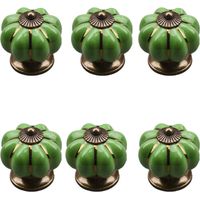 6 Stück Vintage-keramik-kürbisknöpfe 40x40mm (durchmesser X Höhe), Antike Möbelgriffe, Tür- Und Schubladenknöpfe Mit Schraubverschluss Für Küche, Schrank, Kommode, Kleiderschrank