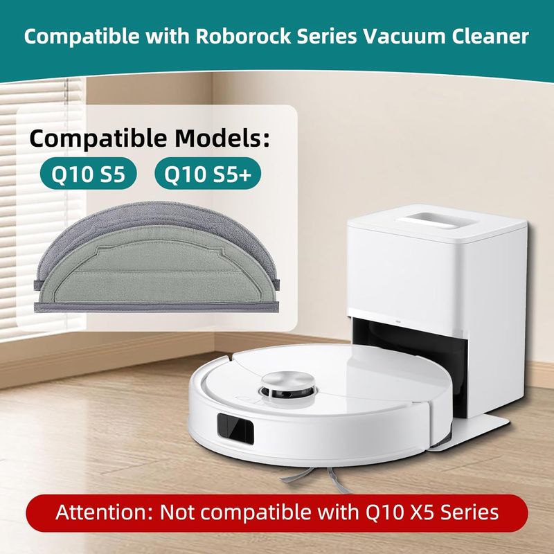 Set Mit 4 Wischpads Für Roborock Q10 S5/q10 S5+ Saugroboter, Aus Weicher Mikrofaser, Waschbar Und Wiederverwendbar