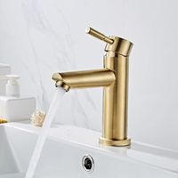 Bleifreie Waschtischarmatur Aus Messing – Gebürstetes Gold – Keramikventil – 30 % Wasserersparnis – Einfache 1/2"-montage