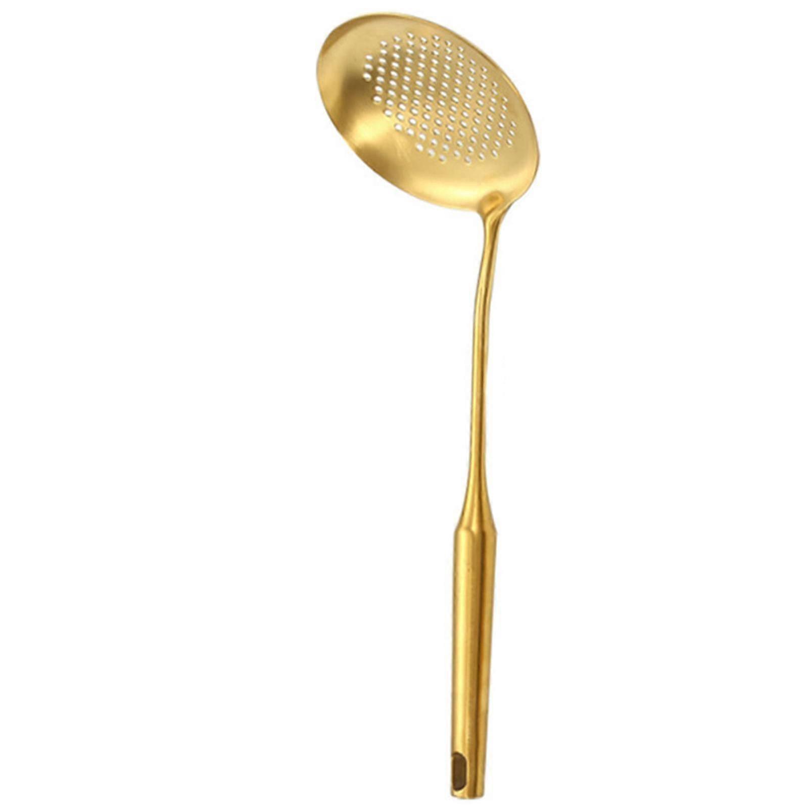 6-teiliges Kochutensilien-set Aus Edelstahl, Goldfarben, Suppenkelle, Spatel, Rostfrei, Modern-1 Colander
