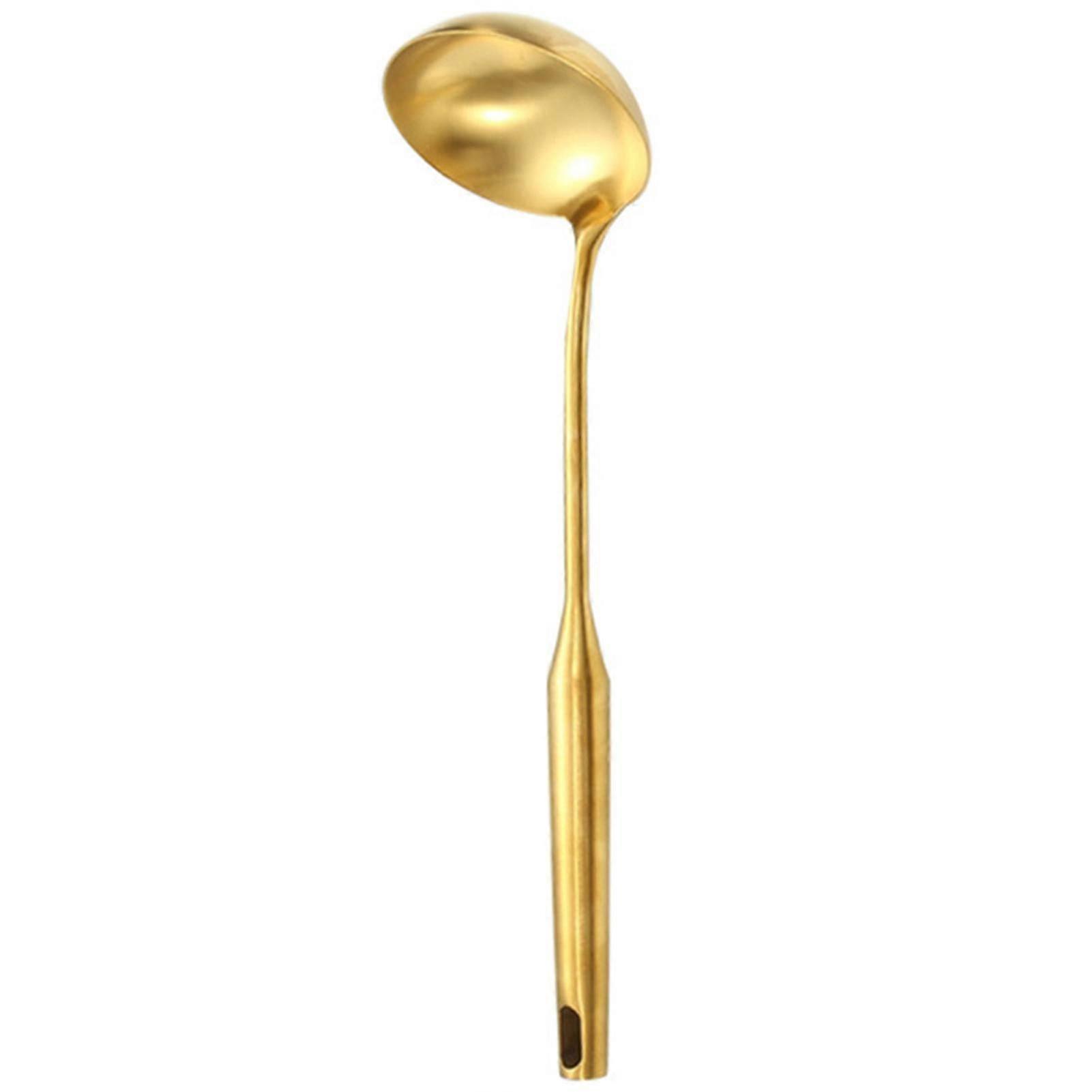 6-teiliges Kochutensilien-set Aus Edelstahl, Goldfarben, Suppenkelle, Spatel, Rostfrei, Modern-1 Soup Ladle
