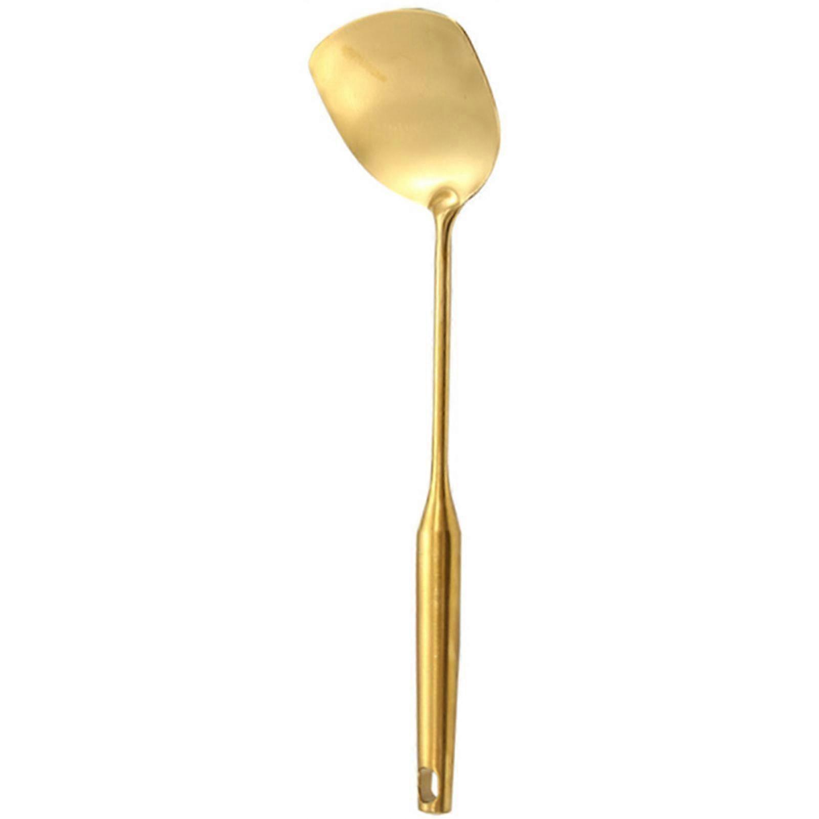 6-teiliges Kochutensilien-set Aus Edelstahl, Goldfarben, Suppenkelle, Spatel, Rostfrei, Modern-1 Spatula