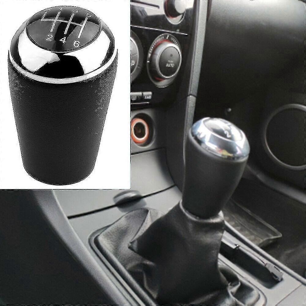 Schaltknauf Aus Leder Für 6-gang-schaltgetriebe, Kompatibel Mit Mazda 3 (schwarz, Blau, Cw, 6, 5, 3er-serie)